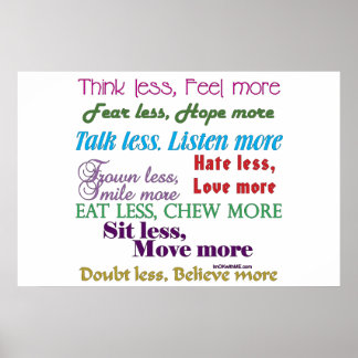 Weniger ist mehr poster