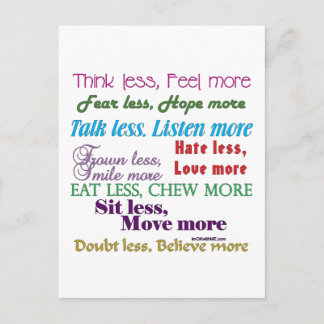 Weniger ist mehr postkarte