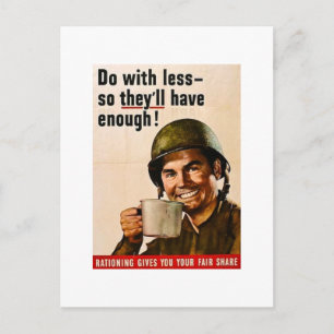Weniger ist mehr - Vintage WWII-Rationierung Postkarte
