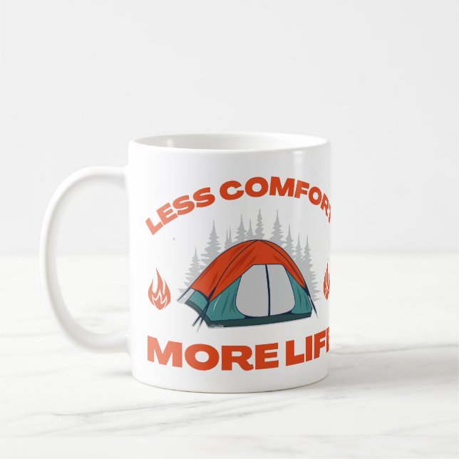 WENIGER KOMFORT MEHR Camping Kaffeetasse (Links)
