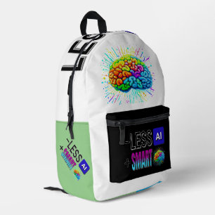 WENIGER KÖNNEN KLEINERE GEHIRINS! BEDRUCKTER RUCKSACK