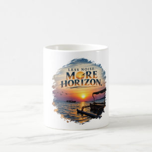 Weniger Lärm Mehr Horizont Minimale Ozean-Sonnenun Kaffeetasse