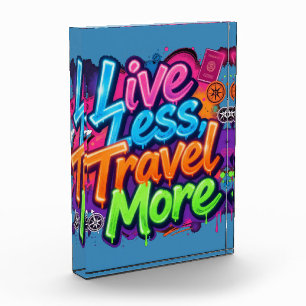Weniger Leben Mehr Reisen Neon Graffiti Reise Zita Fotoblock