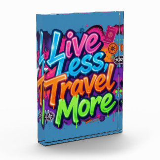 Weniger Leben Mehr Reisen Neon Graffiti Reise Zita Fotoblock