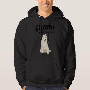 Weniger Menschen Mehr Hunde Samoyed  Introvertiert Hoodie
