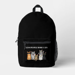 Weniger Menschen, mehr Katzen Süße spähende schw Bedruckter Rucksack