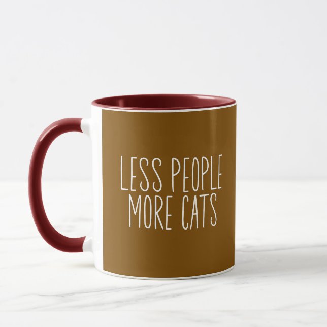 Weniger Menschen Mehr Katzen Tasse (Links)