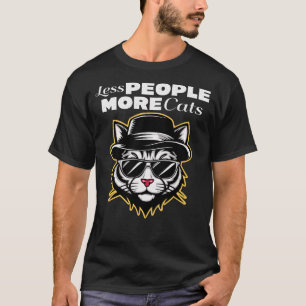 Weniger Menschen, mehr Katzen Typografie Lustig Sa T-Shirt