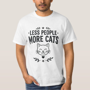 Weniger Menschen, mehr Katzen, Vintage sarkastisch T-Shirt