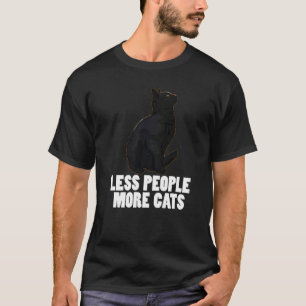 Weniger Menschen mehr Schwarze Katzen Männer dunkl T-Shirt