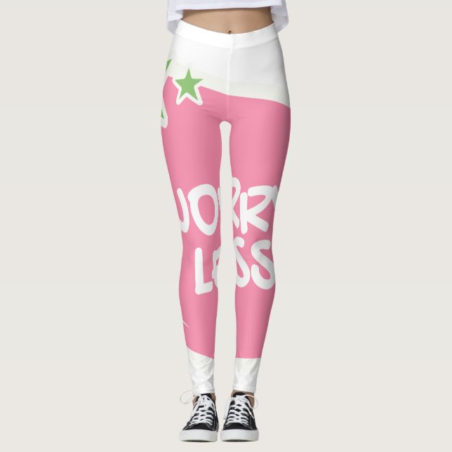 Weniger Minimalistisches Logo-Design Leggings (Vorderseite)