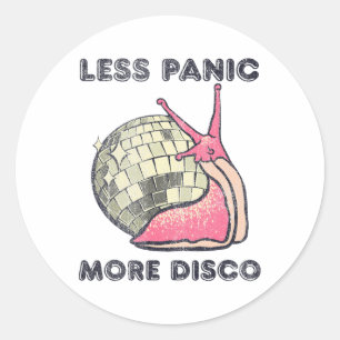 Weniger Panik Mehr Disco Funny Dance Runder Aufkleber