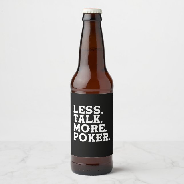 Weniger Poker Bierflaschenetikett (Vorderseite)