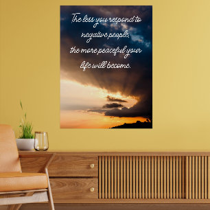 Weniger reagieren negative Leute auf Sonnenunterga Poster
