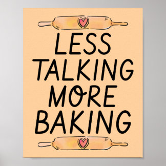 Weniger reden Backen - Funny Baking Poster