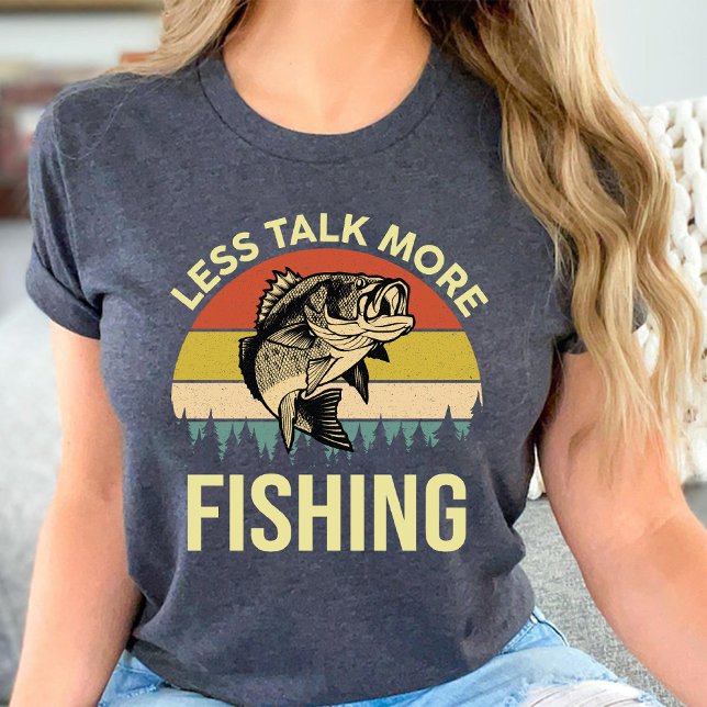 Weniger reden mehr Fischen Funny Fishing Liebhaber T-Shirt (Less talk more fishing Funny fishing lover vintage T-Shirt)