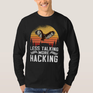 Weniger reden, mehr hacken Sonnenuntergang Falkner T-Shirt