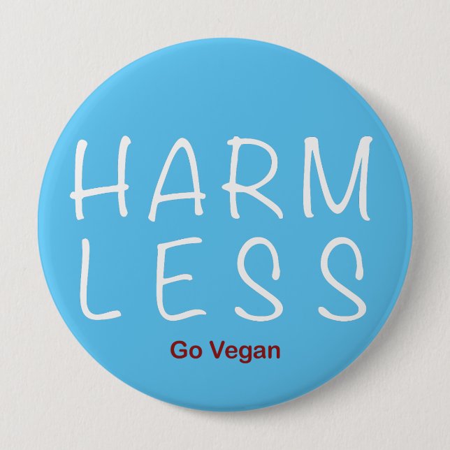 Weniger Schaden - Vegan werden (Lichtversion) Button (Vorderseite)