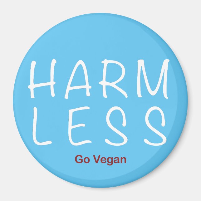 Weniger Schaden - Vegan werden (Lichtversion) Magnet (Vorne)