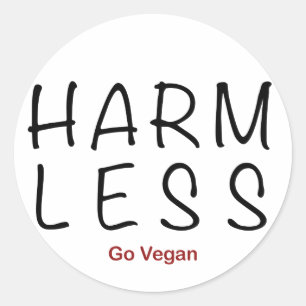 Weniger Schaden - Vegan werden Runder Aufkleber
