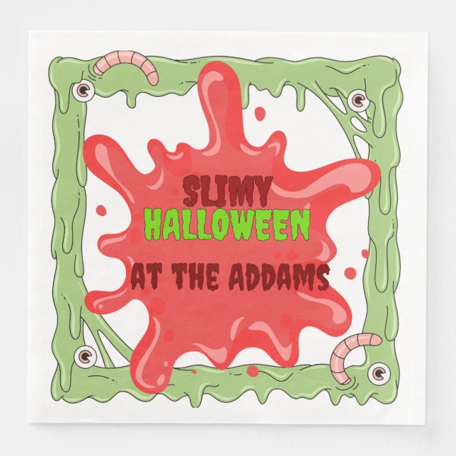 Weniger Slimy Halloween Serviette (Vorderseite)