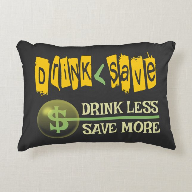 Weniger trinken, mehr Gerettet Dekokissen (Vorderseite)