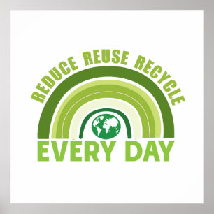 Weniger verbrauchen wiederverwenden recyceln poster