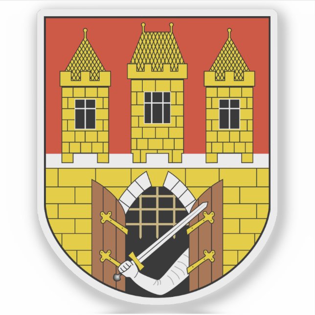 Weniger Wappen von Prag, Tschechische Republik Aufkleber (Vorderseite)