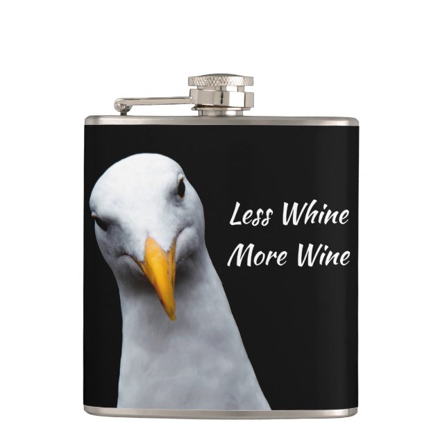 Weniger Wein mehr Wein. *Funny Gift* Flachmann (Vorderseite)