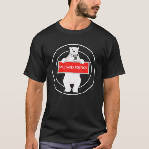 Weniger weißer arbeitsloser Eisbär wird für Foo ar T-Shirt