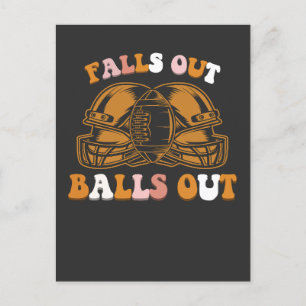 Wenn Balls aus dem Football-Retro-Fall fallen Vint Einladungspostkarte