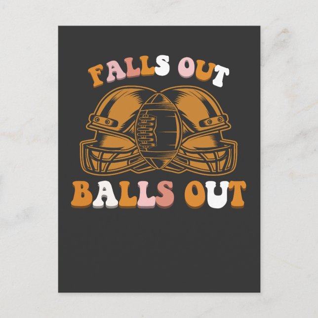 Wenn Balls aus dem Football-Retro-Fall fallen Vint Einladungspostkarte (Vorderseite)