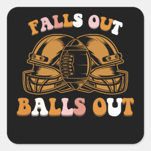 Wenn Balls aus dem Football-Retro-Fall fallen Vint Quadratischer Aufkleber