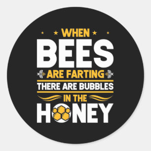 Wenn Bienen färben Runder Aufkleber