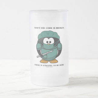 Wenn Code kaputt gemacht wird, dann Operation, die Mattglas Bierglas