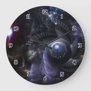Wenn Collide Fraktal Art Wall Clock Große Wanduhr
