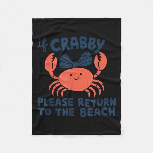 Wenn Crabby Zurück an den Strand Sommerferien Fleecedecke (Vorderseite)