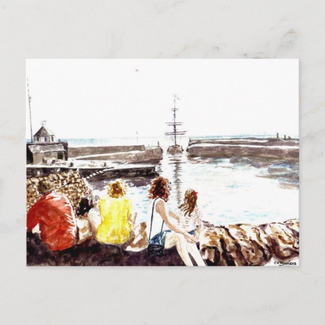 'Wenn das Boot kommt' Postkarte (Vorderseite)