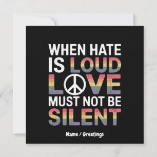 Wenn das Hass laut ist, darf die Liebe nicht schwe Einladung