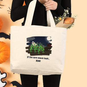 Wenn das Korn zurückwinkt Lustiger Halloween-Geist Jumbo Stoffbeutel