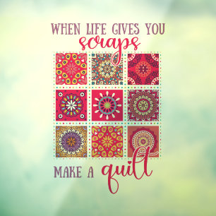 Wenn das Leben dir Fetzen gibt, mach eine Decke Fensteraufkleber