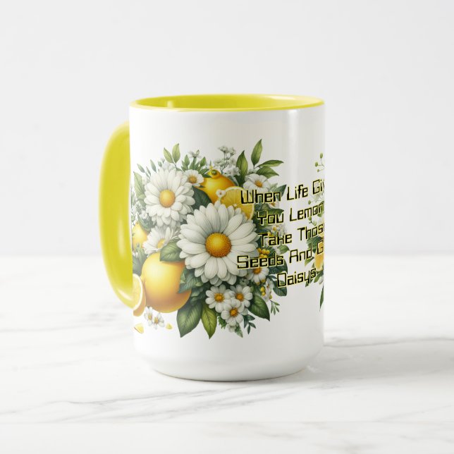 Wenn das Leben dir Lemonen gibt Tasse (Vorderseite Links)