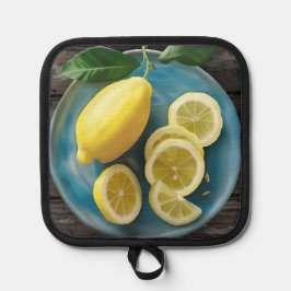 Wenn das Leben dir Lemonen gibt | Wasserfarbenkart Topflappen