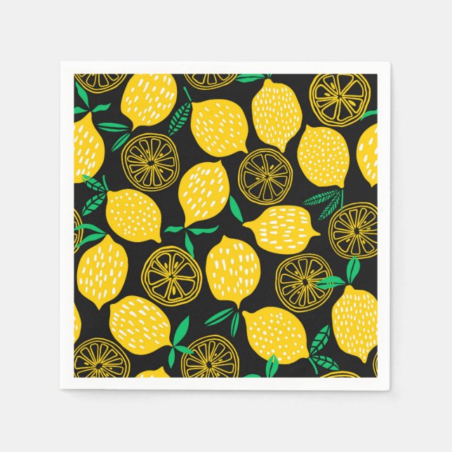 Wenn das Leben dir Lemons Sonnengelbe Zitrone gibt Serviette (Vorderseite)