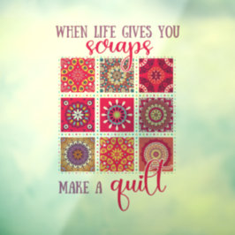 Wenn das Leben dir Risse gibt, mach eine Quilte Fensteraufkleber