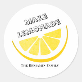 Wenn das Leben dir Zitronen gibt, die Lemonade gel Runder Aufkleber