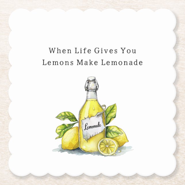 Wenn das Leben dir Zitronen gibt Limonade Untersetzer (Vorderseite)