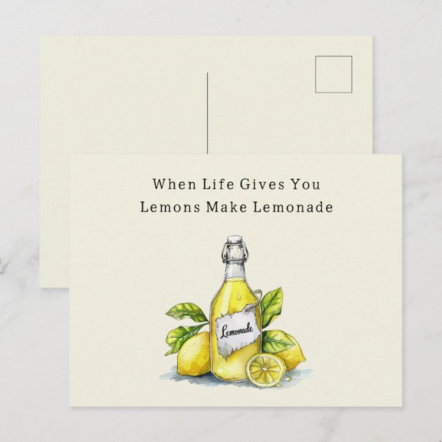 Wenn das Leben dir Zitronen gibt, mach Limonade Postkarte (Vorne/Hinten)