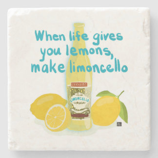 Wenn das Leben dir Zitronen gibt - Mach Limoncello Steinuntersetzer