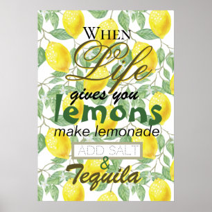 Wenn das Leben einem Lemon lustige Retrotypografie Poster